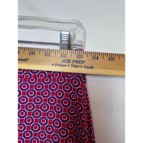 Boden Women's Size 8L Red/Purple Geo Print A-Line Slip On Skirt - Picture 6 of 10